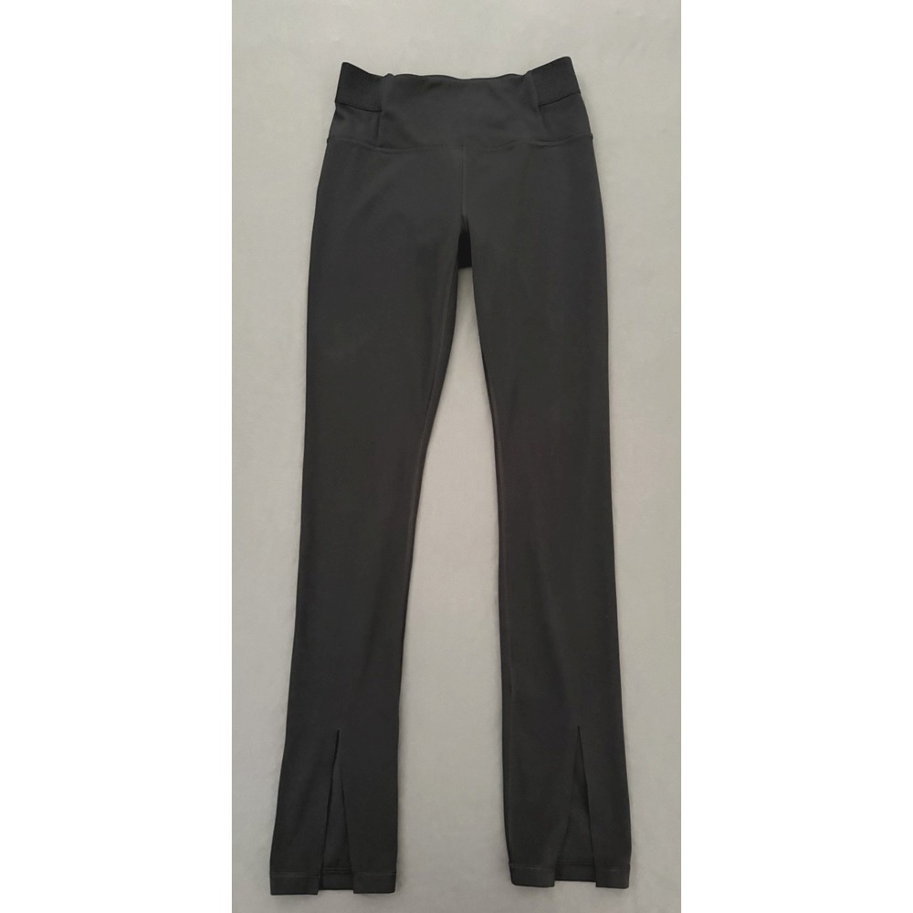Athleta Aura Split Pants Womens Size Small Black in Powervita Stretch Leggings